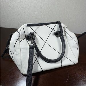 Elegant Black and White Satchel